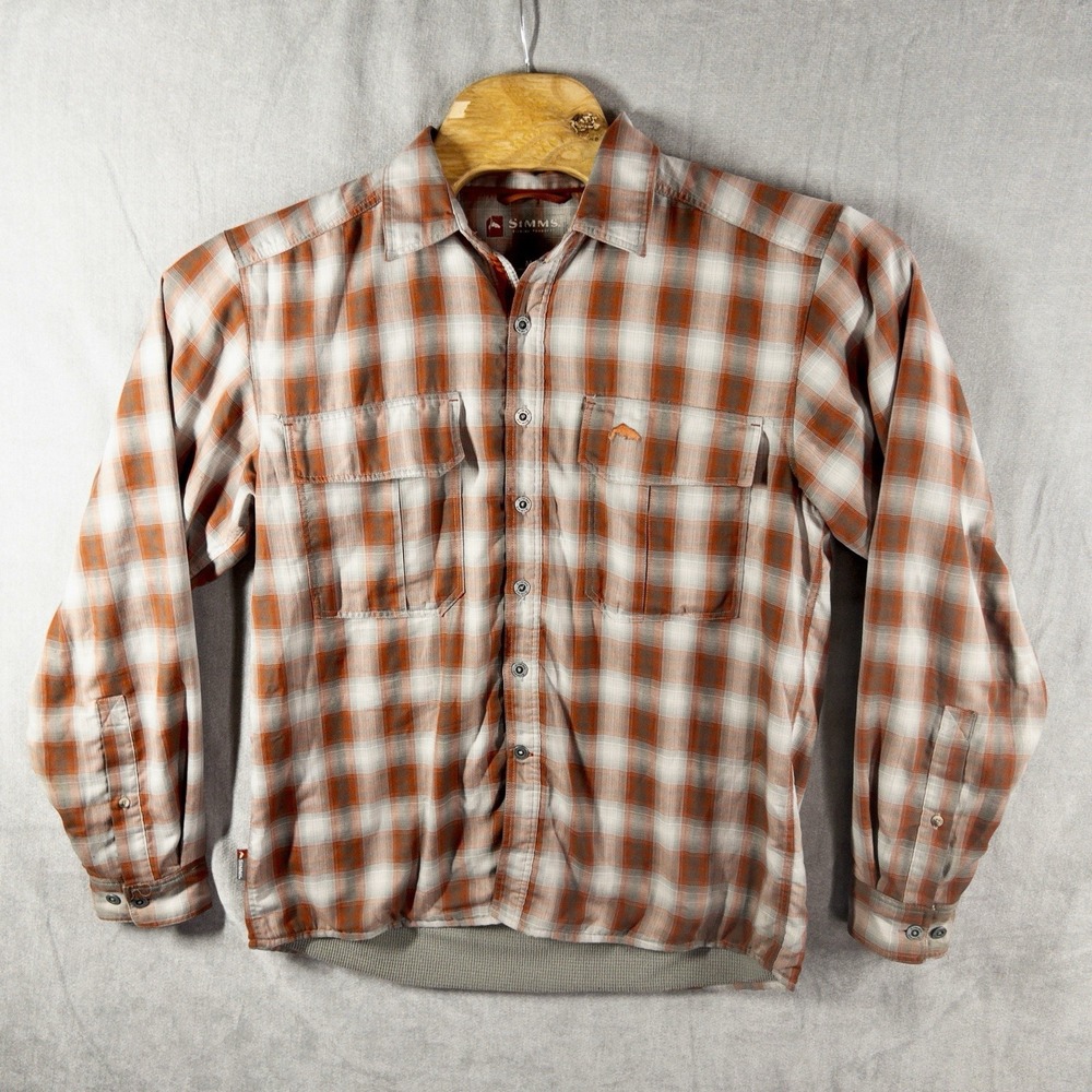 Simms Heavyweight Flannel Thermal Lined Shacket Mens Medium Fishing‎ Outdoors
